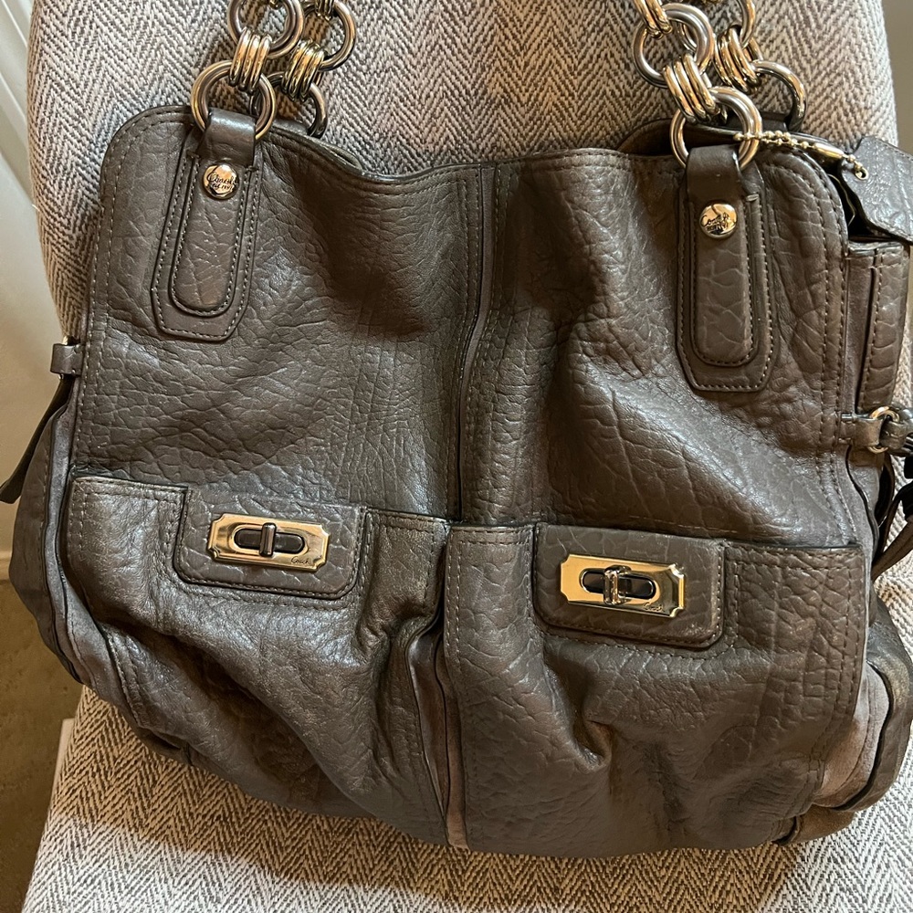 ✅✅SALE✅✅ Coach Gray Pebbled Leather Tote